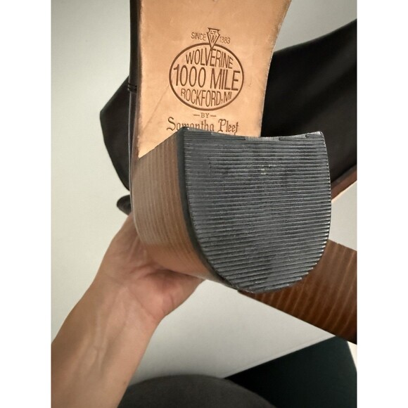 Wolverine 1000 Mile Rockford Chelsea Booties 11B Black Leather Womens Block Heel - Picture 4 of 8